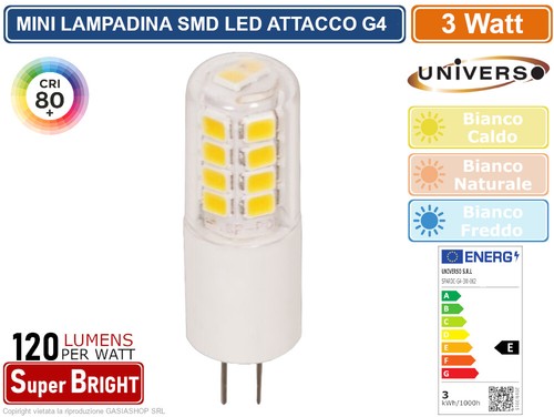 Lampadina led spotlight 3w - g4,